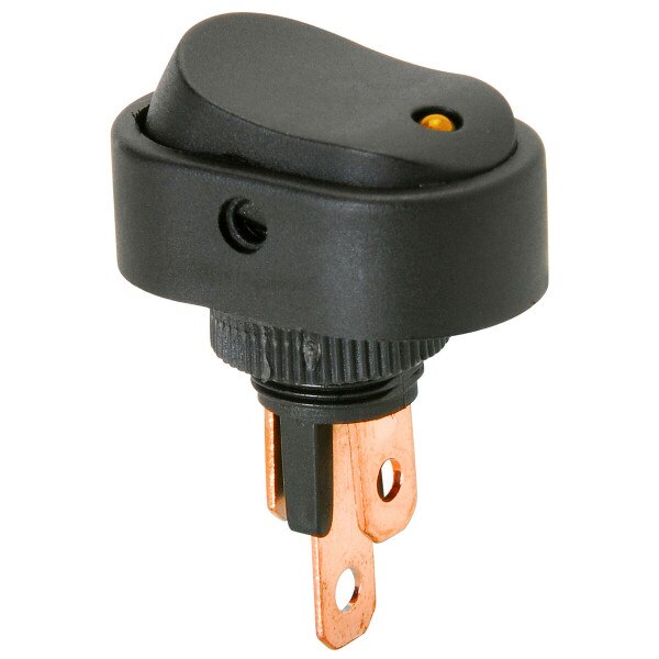 Main product image for SPST Automotive Rocker Switch w/Amber LED 12V 060-760